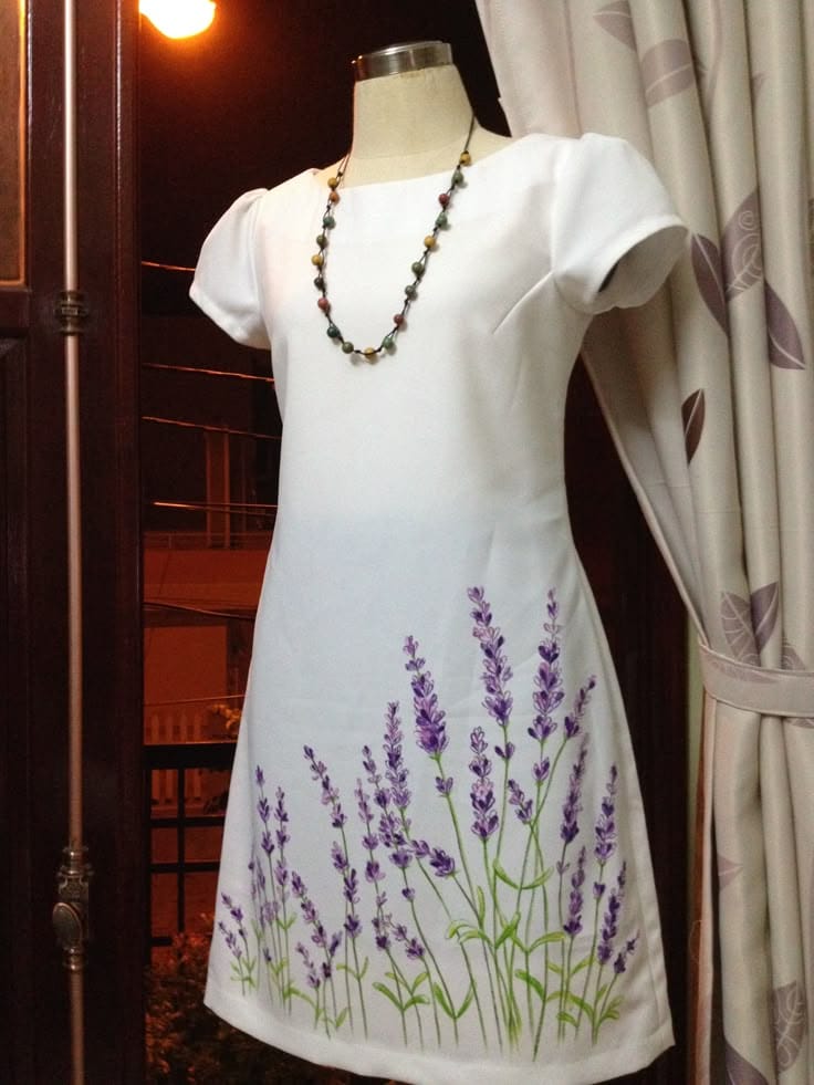 White Lavender Garden Dress